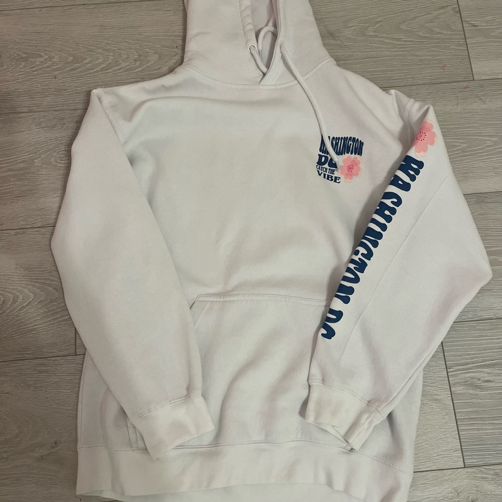 Floral Graphic White Hoodie